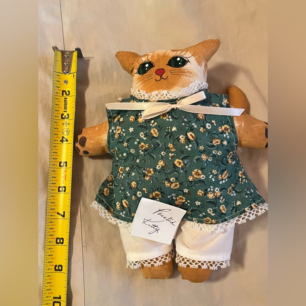 Handmade Cat Doll with Floral Dress